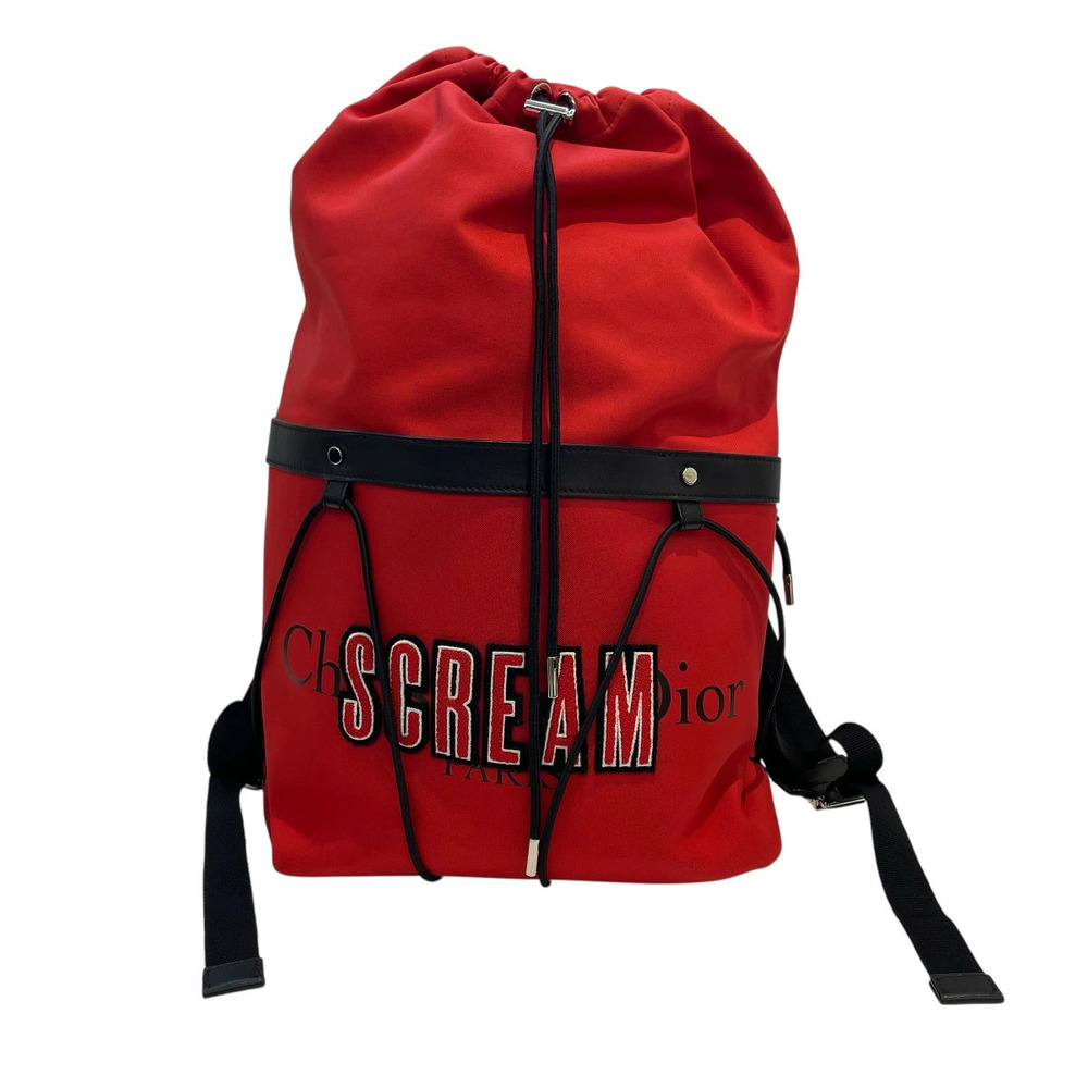 Christian Dior HommeScream Backpack Rucksack Leather Red